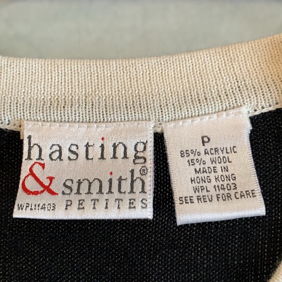 Hasting & Smith Petites black cardigan with white trim - Picture 9 of 16